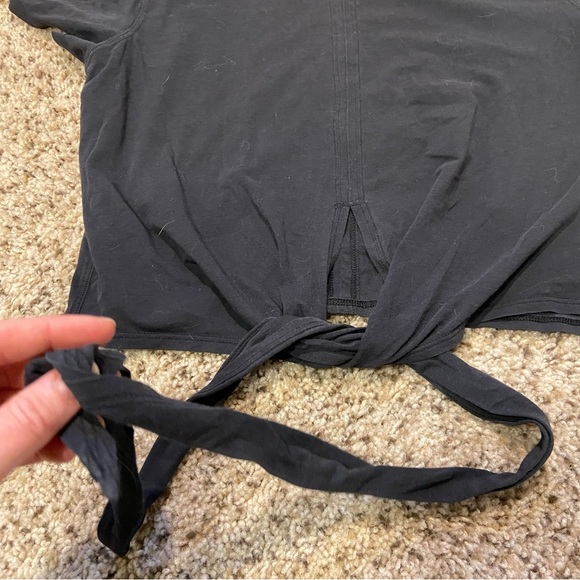 Lululemon Time to Restore Crop Tie Front Yoga Tee - Picture 4 of 5